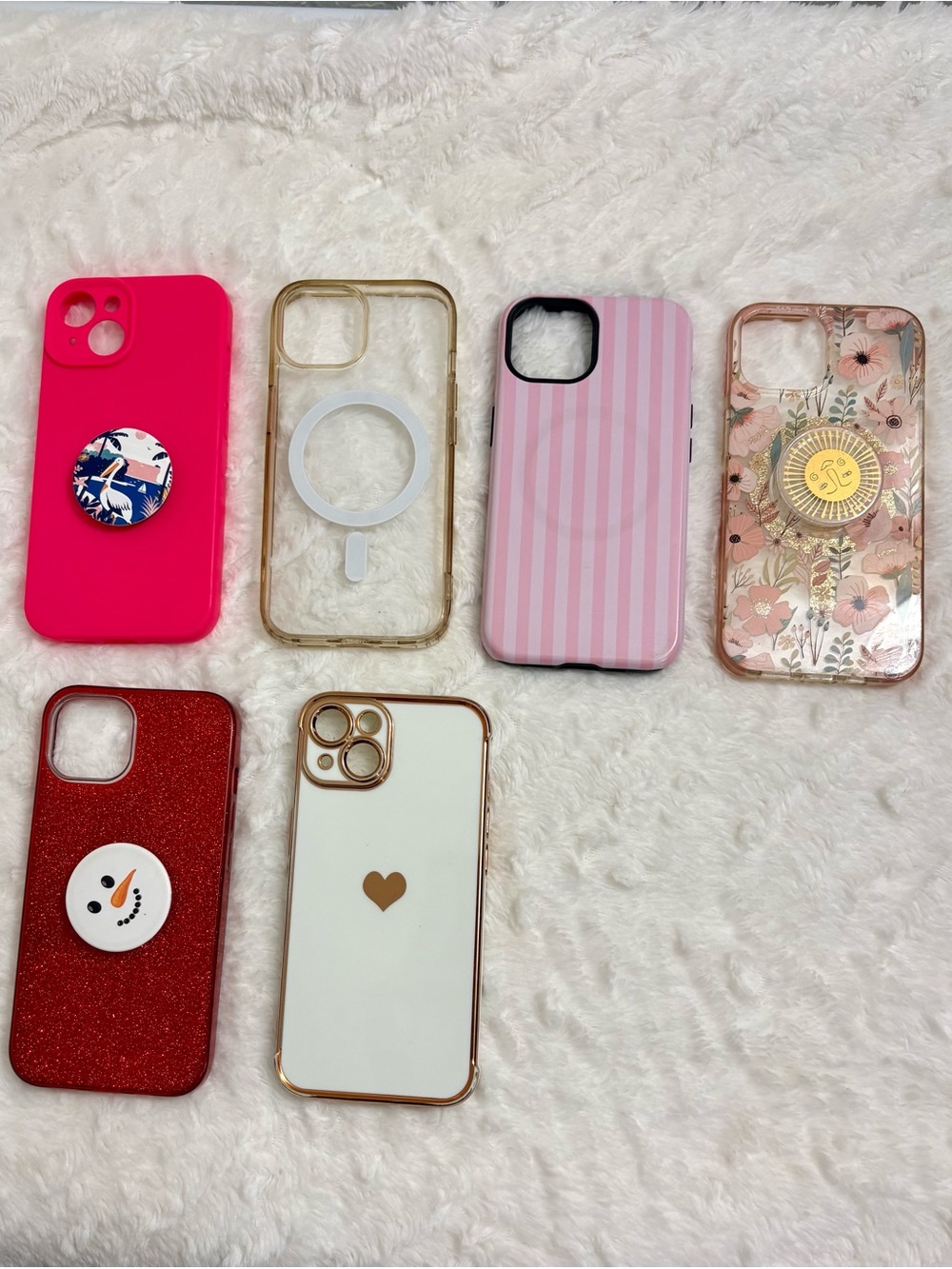 Phone Case Bundle - Pink, Red, White, Clear, Floral Options